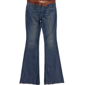 Rag & Bone Elephant Bell Flare Jeans Lamb Leather Waistband Size 29 Women's